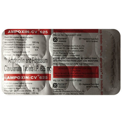 Ampoxin-CV 500mg/125mg Tablet - Classic Derma