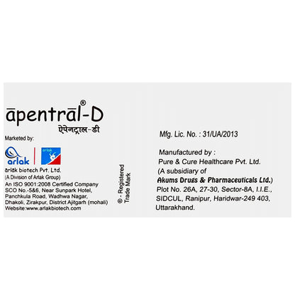 Apentral-D 10mg/40mg Tablet