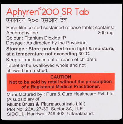 Aphyren 200 SR Tablet