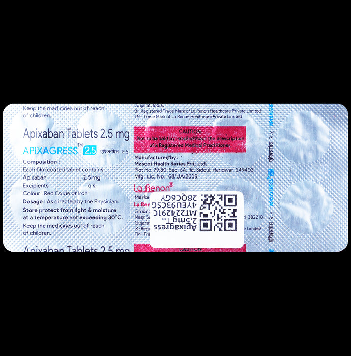 Apixagress 2.5mg Tablet