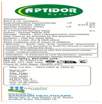 Aptidor Syrup Pineapple