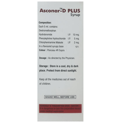 Asconar-D Plus Syrup Cherry Sugar Free