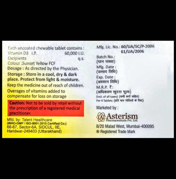 Astesol-D3 60K Chewable Tablet