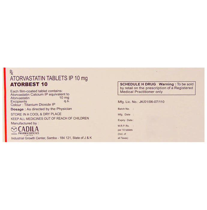 Atorbest 10 Tablet