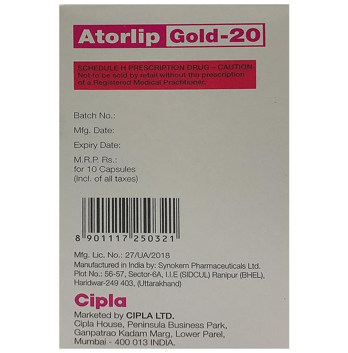 Atorlip Gold 20 Capsule
