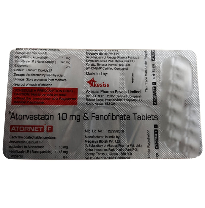 Atornet F 10mg/145mg Tablet - Classic Derma