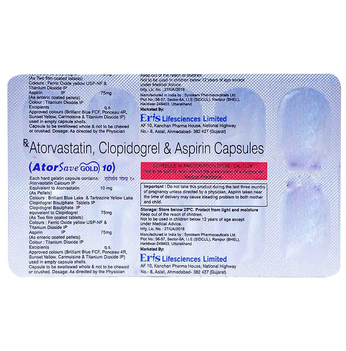 Atorsave Gold 75mg/10mg/75mg Capsule