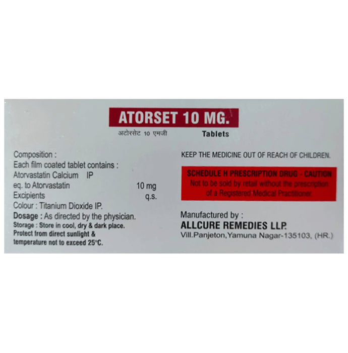Atorset 10mg Tablet