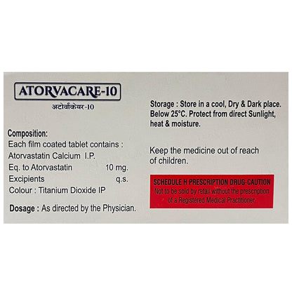 Atorvacare 10mg Tablet