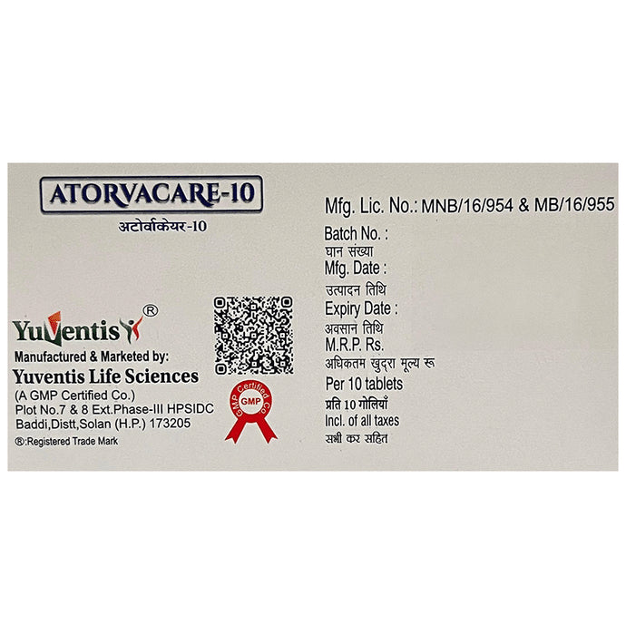 Atorvacare 10mg Tablet