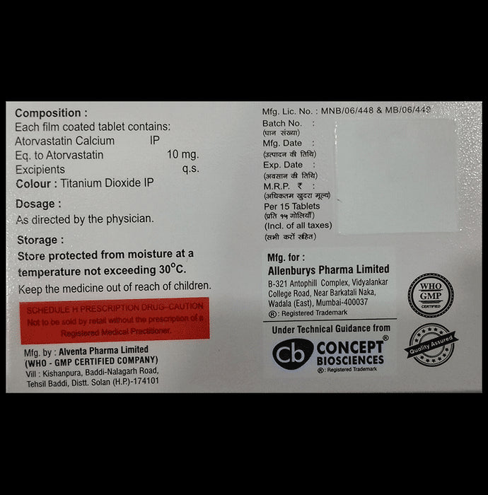 Atorvast 10 Tablet