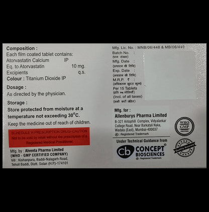 Atorvast 10 Tablet