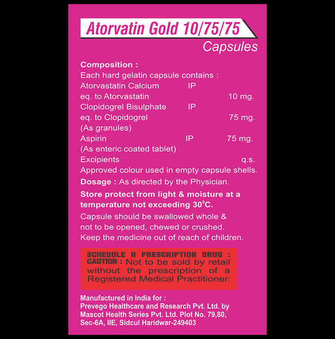Atorvatin Gold 10/75/75 Capsule