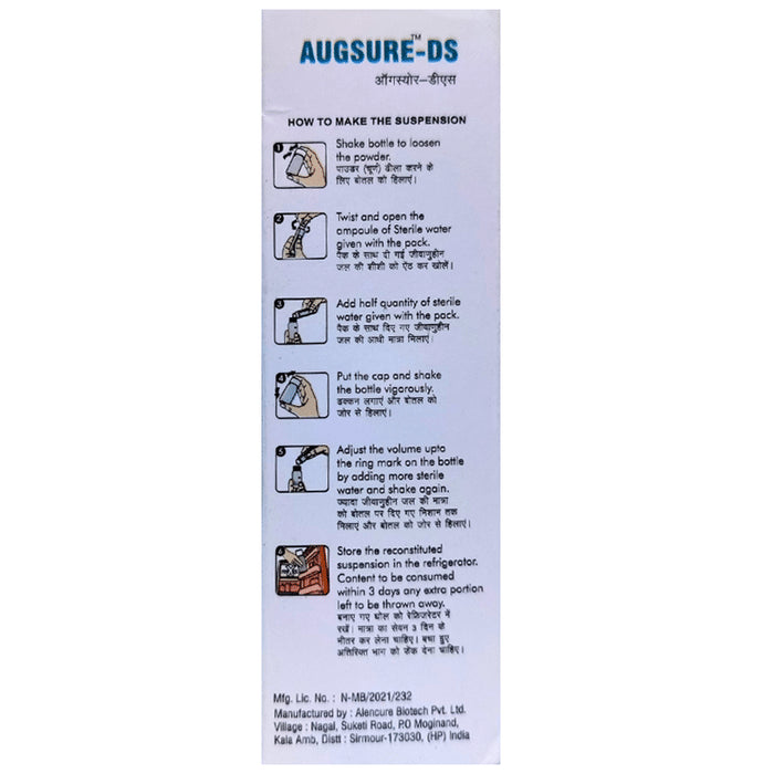Augsure-DS Oral Suspension Vanilla