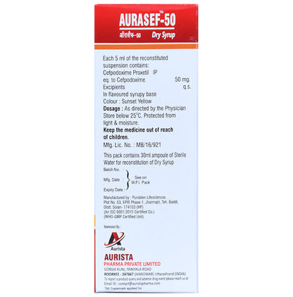 Aurasef 50 Dry Syrup