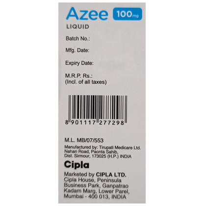 Azee 100mg Liquid Peppermint & Orange