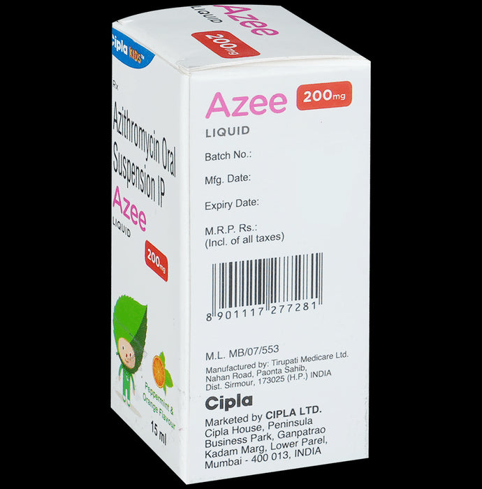 Azee 200mg Liquid Peppermint & Orange