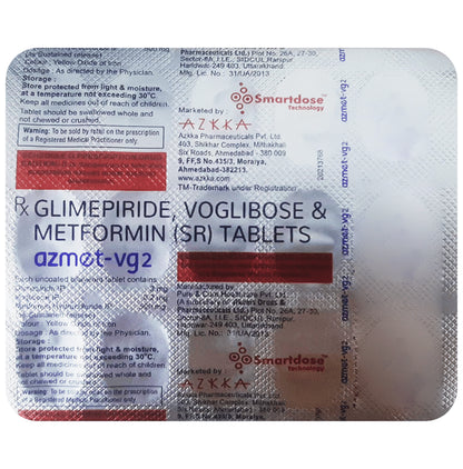Azmet-VG 2mg/500mg/0.2mg Tablet SR - Classic Derma