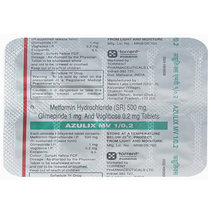 Azulix MV 1mg/500mg/0.2mg Tablet SR