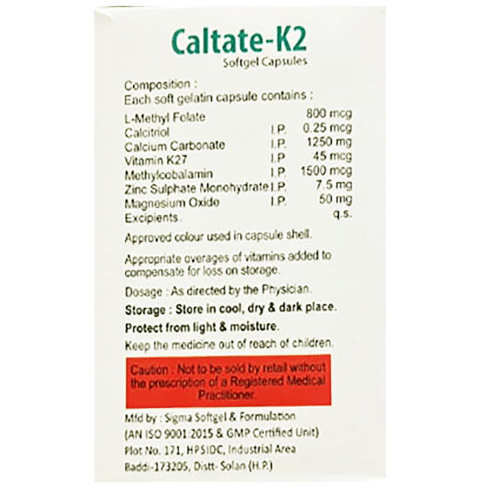 Caltate-K2 Softgel Capsule