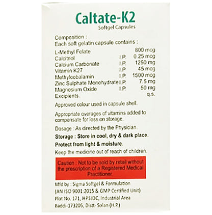 Caltate-K2 Softgel Capsule