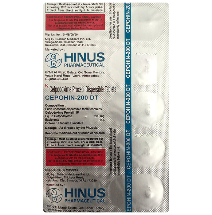 Cepohin 200 DT Tablet - Classic Derma