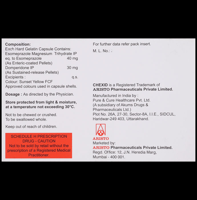 Chexid D 30mg/40mg Capsule