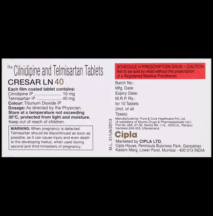 Cresar LN 10mg/40mg Tablet