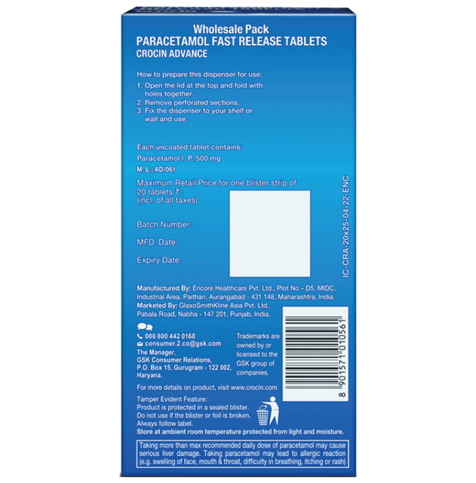 Crocin Advance 500mg Tablet