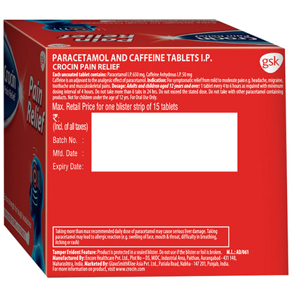 Crocin Pain Relief Tablet