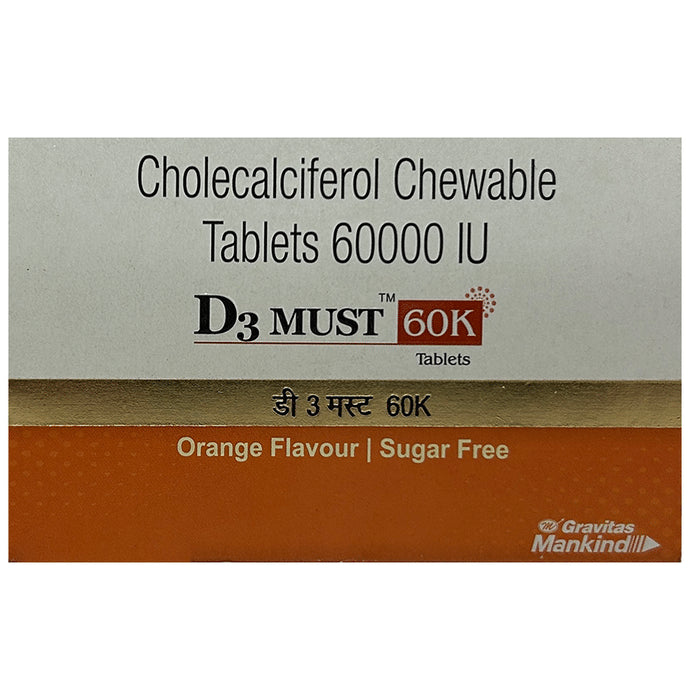 D3 Must 60K Tablet Orange Sugar Free - Classic Derma