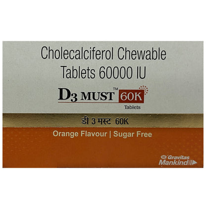 D3 Must 60K Tablet Orange Sugar Free - Classic Derma