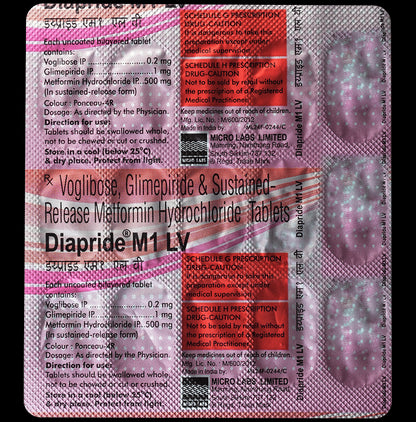 Diapride M1 LV 1mg/500mg/0.2mg Tablet SR
