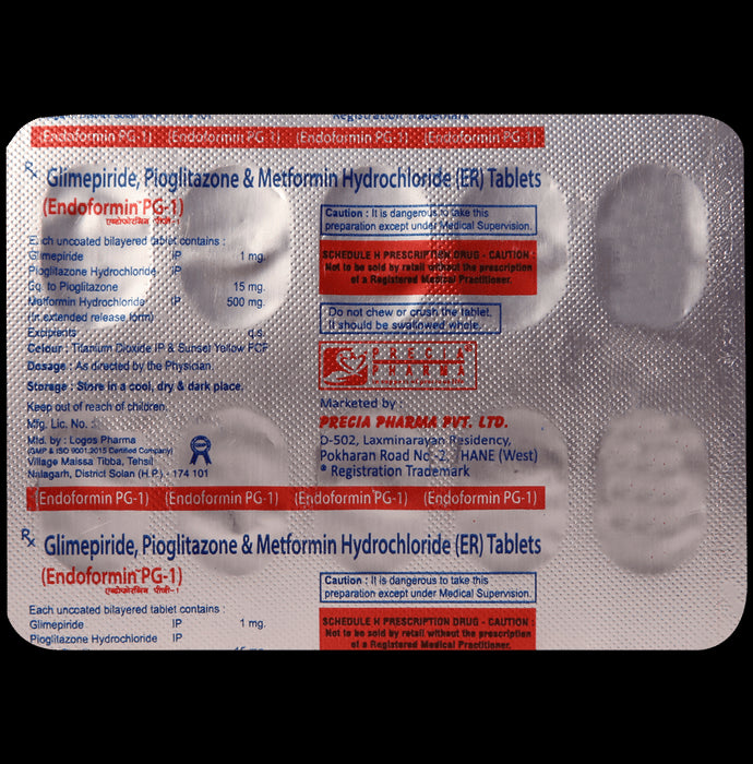 Endoformin PG 1mg/500mg/15mg Tablet SR