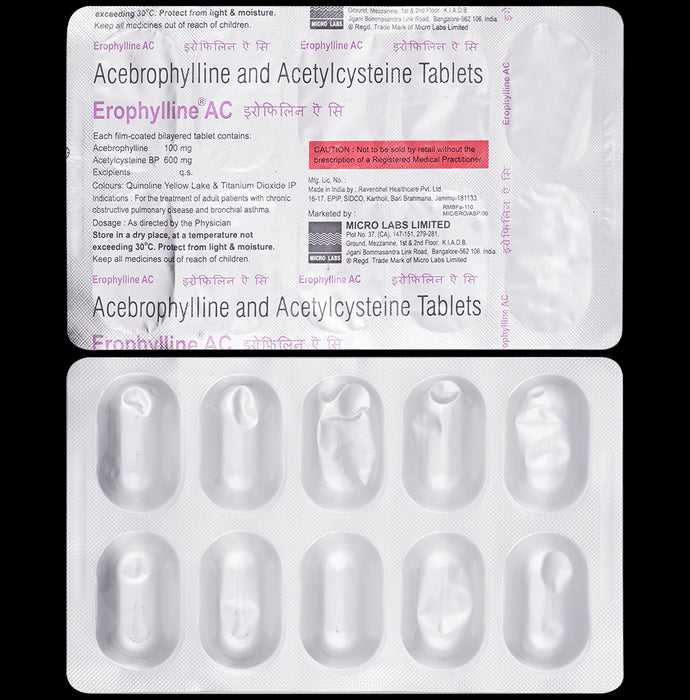 Erophylline AC 100mg/600mg Tablet - Classic Derma