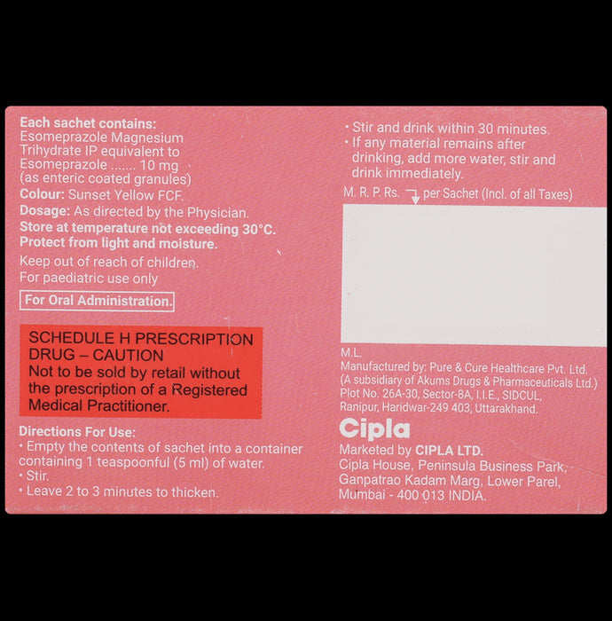 Esomac 10mg Granules