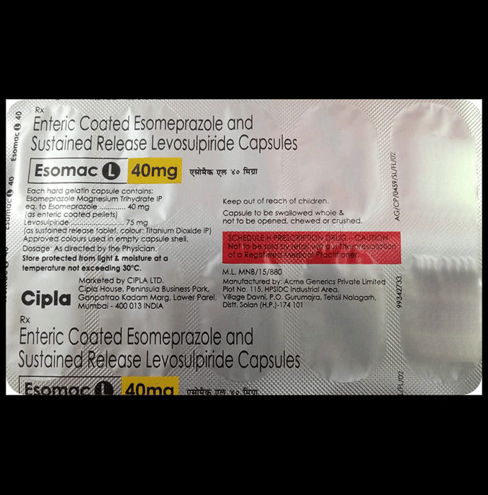 Esomac L Capsule SR