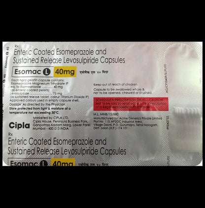 Esomac L Capsule SR