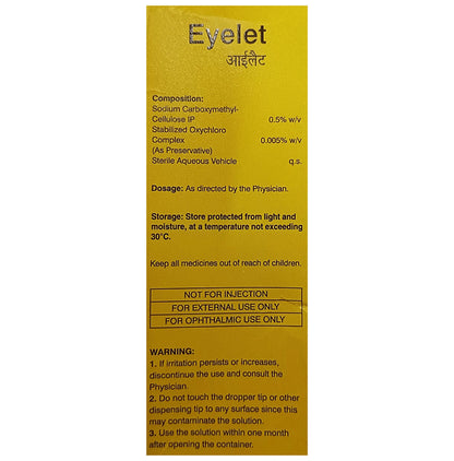 Eyelet Eye Drop 10ml for Eye Infections