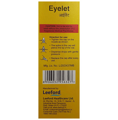 Eyelet Eye Drop 10ml for Eye Infections