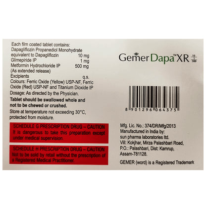Gemer Dapa XR 10/1/500 Tablet