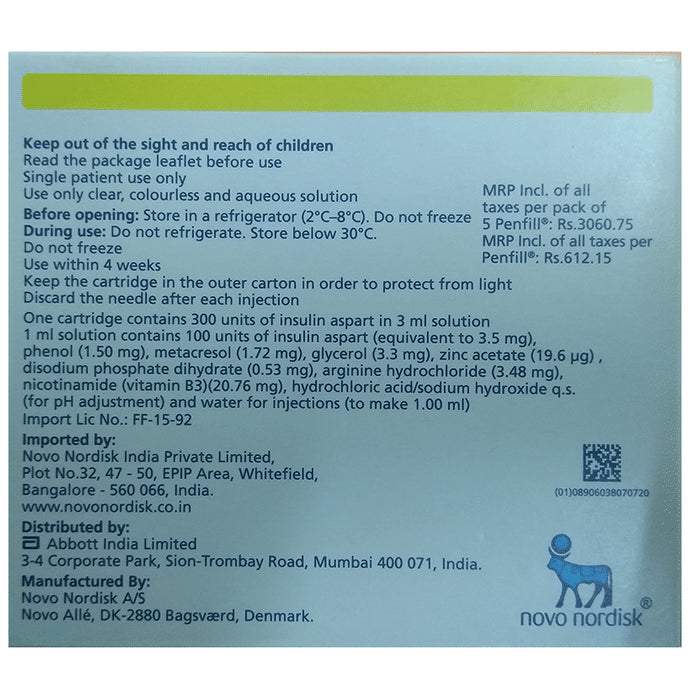 Fiasp 100IU/ml Penfill (3ml Each)