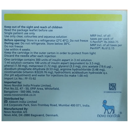 Fiasp 100IU/ml Penfill (3ml Each)