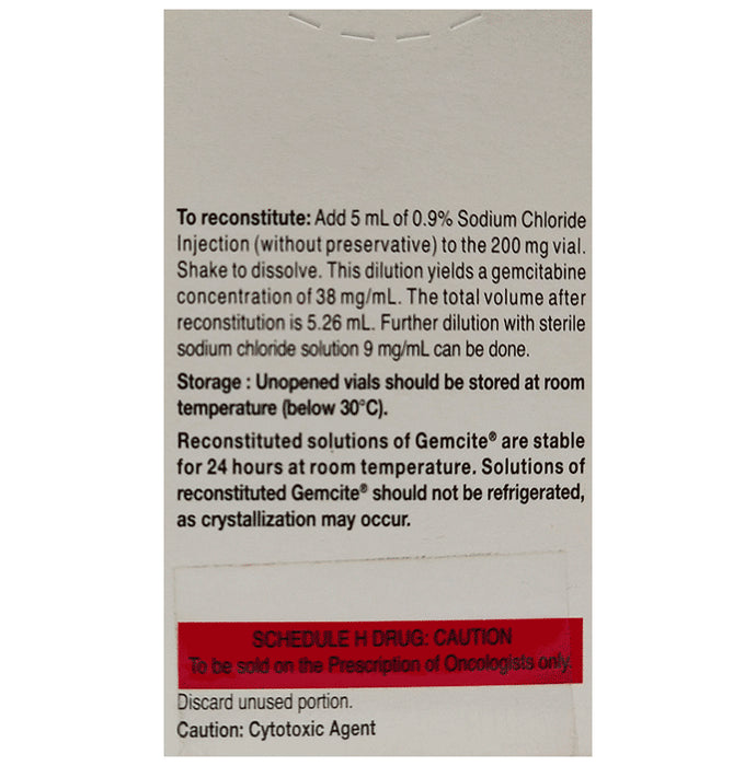 Gemcite 200mg Injection