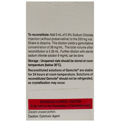 Gemcite 200mg Injection