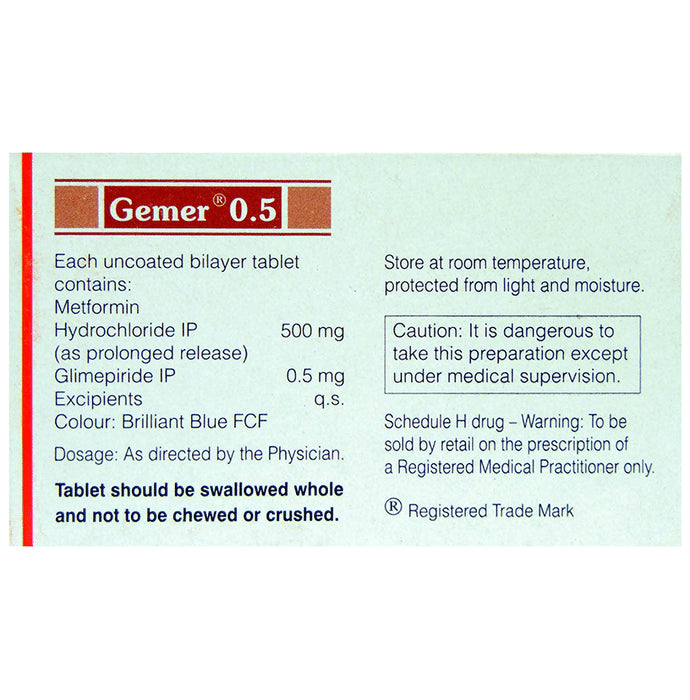 Gemer 0.5 Tablet PR - Classic Derma