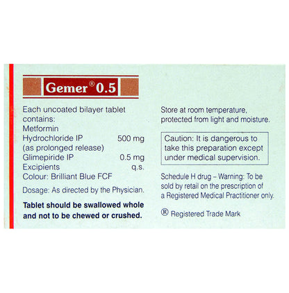 Gemer 0.5 Tablet PR - Classic Derma