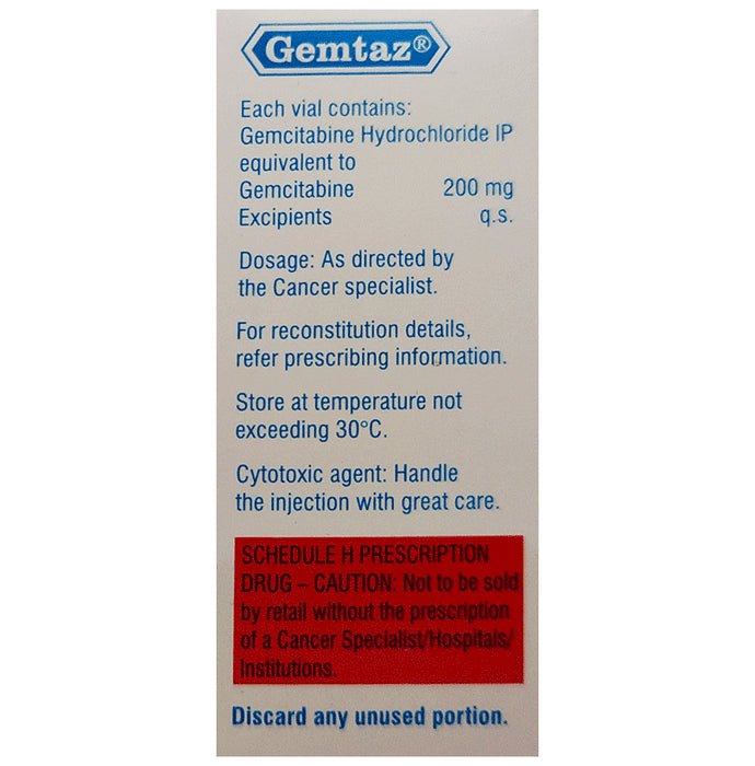 GEMTAZ 200 MG INJECTION