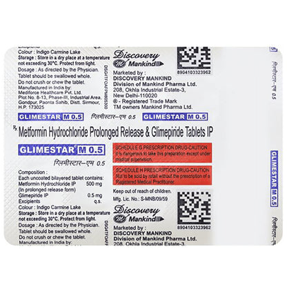 Glimestar-M 0.5mg/500mg Tablet - Classic Derma