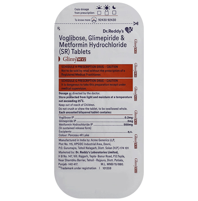 Glimy M V2 Tablet SR - Classic Derma